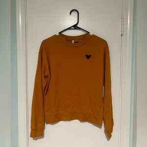 Small Mustard Yellow Disney Mickey Mouse crewneck sweatshirt